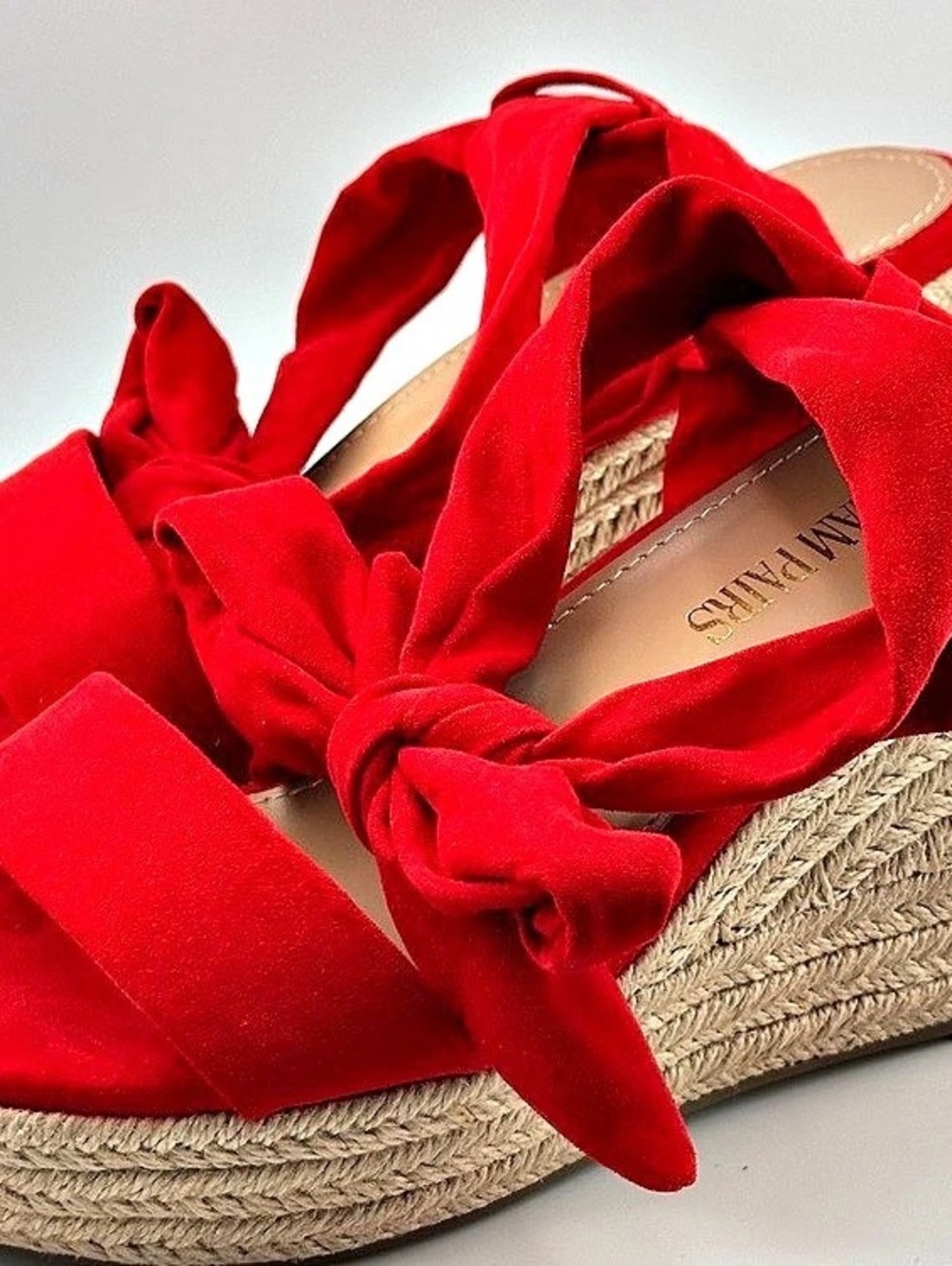 Dream Pairs Red Tie Wedge Sandals US Size 7